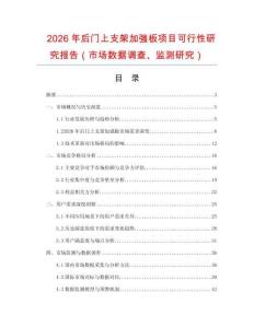 2026年后門上支架加強(qiáng)板項目可行性研究報告（市場數(shù)據(jù)調(diào)查、監(jiān)測研究）