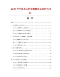2026年中國單孔網(wǎng)眼鞋數(shù)據(jù)監(jiān)測研究報告