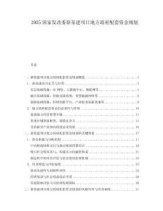 2025國(guó)家發(fā)改委新基建項(xiàng)目地方政府配套資金規(guī)劃