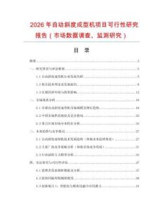 2026年自動(dòng)斜度成型機(jī)項(xiàng)目可行性研究報(bào)告（市場(chǎng)數(shù)據(jù)調(diào)查、監(jiān)測(cè)研究）