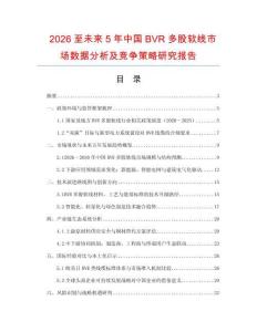 2026至未來5年中國BVR多股軟線市場數據分析及競爭策略研究報告