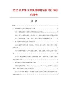 2026及未來5年快速鉚釘項目可行性研究報告