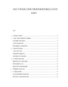 2026中國高溫氣體除塵膜材料耐候性測試與應用評估報告
