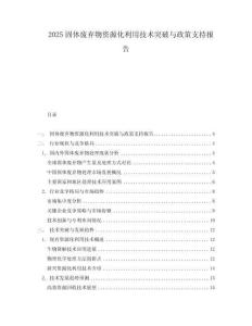 2025固體廢棄物資源化利用技術突破與政策支持報告
