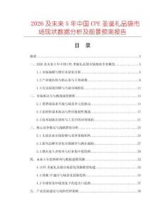 2026及未來(lái)5年中國(guó)CPE圣誕禮品袋市場(chǎng)現(xiàn)狀數(shù)據(jù)分析及前景預(yù)測(cè)報(bào)告