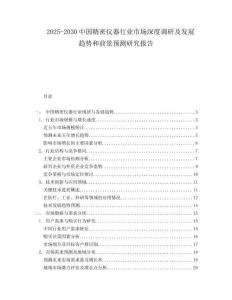 2025-2030中國精密儀器行業市場深度調研及發展趨勢和前景預測研究報告