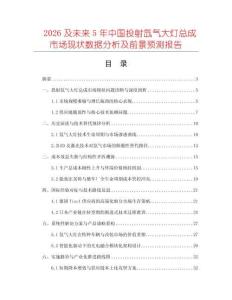 2026及未來5年中國投射氙氣大燈總成市場現(xiàn)狀數(shù)據(jù)分析及前景預(yù)測報(bào)告