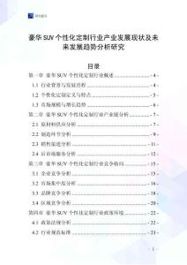 豪華SUV個性化定制行業產業發展現狀及未來發展趨勢分析研究