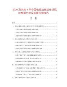 2026及未來5年中國電線拉線機市場現狀數據分析及前景預測報告