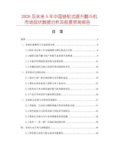 2026及未來5年中國鏈輪式提升翻斗機市場現(xiàn)狀數(shù)據(jù)分析及前景預(yù)測報告