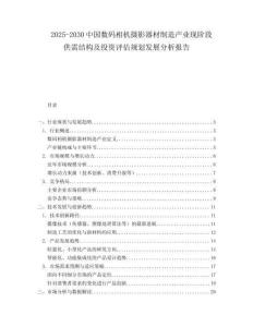 2025-2030中國(guó)數(shù)碼相機(jī)攝影器材制造產(chǎn)業(yè)現(xiàn)階段供需結(jié)構(gòu)及投資評(píng)估規(guī)劃發(fā)展分析報(bào)告