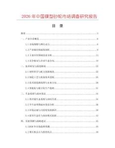 2026年中國碟型砂輪市場調查研究報告