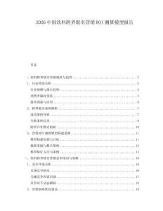 2026中國飲料跨界聯(lián)名營銷ROI測算模型報告