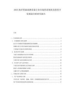 2025海洋資源深潛設(shè)備行業(yè)市場供需現(xiàn)狀及投資開發(fā)規(guī)劃分析研究報告