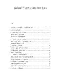 2025G通信產(chǎn)業(yè)鏈布局與投資風(fēng)險(xiǎn)分析報(bào)告
