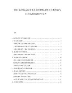 2025航空航天行業市場深度解析及核心技術突破與應用趨勢預測研究報告