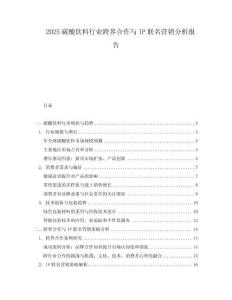 2025碳酸飲料行業跨界合作與IP聯名營銷分析報告