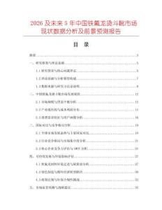 2026及未來5年中國鐵氟龍燙斗靴市場現(xiàn)狀數(shù)據(jù)分析及前景預(yù)測報告