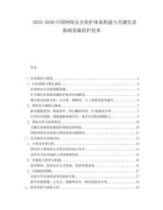 2025-2030中國網絡安全保護體系構建與關鍵信息基礎設施防護技術