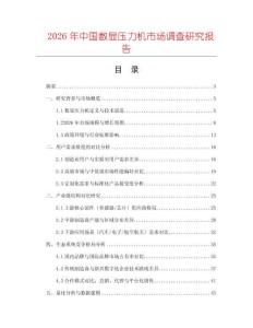 2026年中國數顯壓力機市場調查研究報告