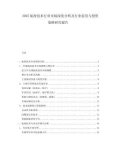2025航海技術行業市場深度分析及行業前景與投資策略研究報告