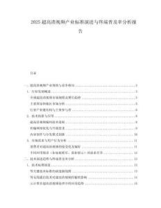 2025超高清視頻產(chǎn)業(yè)標(biāo)準(zhǔn)演進(jìn)與終端普及率分析報告