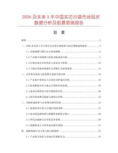 2026及未來5年中國實芯沙袋市場現(xiàn)狀數(shù)據(jù)分析及前景預(yù)測報告