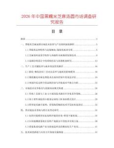 2026年中國黑糯米芝麻湯圓市場調(diào)查研究報告