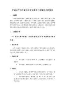 文旅地產(chǎn)項(xiàng)目策劃與營(yíng)銷(xiāo)模式創(chuàng)新案例分析報(bào)告