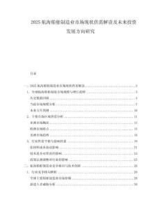 2025航海船舶制造業市場現狀供需解讀及未來投資發展方向研究