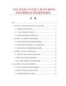 2026及未來5年中國32路RGB矩陣市場現(xiàn)狀數(shù)據(jù)分析及前景預(yù)測報告