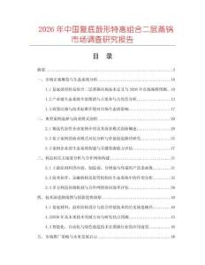 2026年中國復(fù)底鼓形特高組合二層蒸鍋市場(chǎng)調(diào)查研究報(bào)告