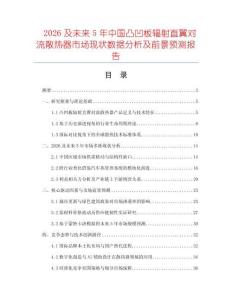 2026及未來5年中國凸凹板輻射直翼對流散熱器市場現(xiàn)狀數(shù)據(jù)分析及前景預(yù)測報告