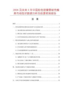 2026及未來5年中國彩色顯像管玻殼模具市場現(xiàn)狀數(shù)據(jù)分析及前景預(yù)測報告
