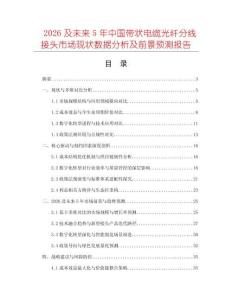 2026及未來5年中國帶狀電纜光纖分線接頭市場現(xiàn)狀數(shù)據(jù)分析及前景預(yù)測報告