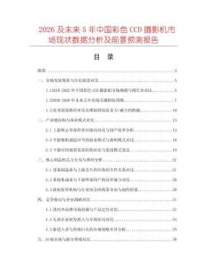 2026及未來5年中國彩色CCD攝影機(jī)市場(chǎng)現(xiàn)狀數(shù)據(jù)分析及前景預(yù)測(cè)報(bào)告