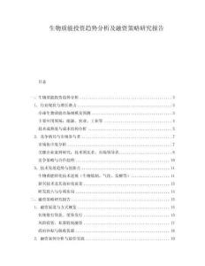 生物質(zhì)能投資趨勢(shì)分析及融資策略研究報(bào)告