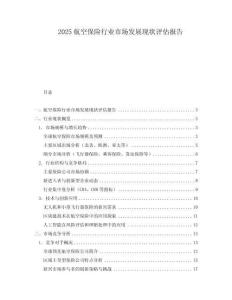 2025航空保險行業市場發展現狀評估報告