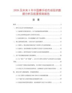 2026及未來5年中國擦手紙市場現(xiàn)狀數(shù)據(jù)分析及前景預(yù)測報(bào)告