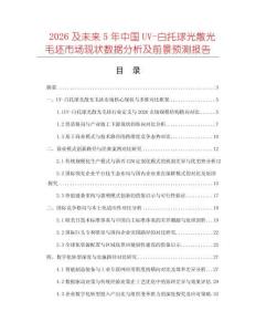 2026及未來5年中國(guó)UV-白托球光散光毛坯市場(chǎng)現(xiàn)狀數(shù)據(jù)分析及前景預(yù)測(cè)報(bào)告