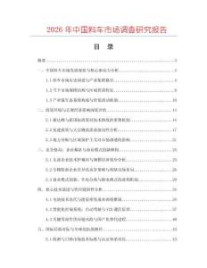 2026年中國料車市場調查研究報告