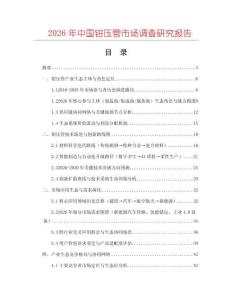 2026年中國鉗壓管市場調(diào)查研究報(bào)告