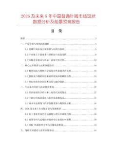 2026及未來(lái)5年中國(guó)普通針閥市場(chǎng)現(xiàn)狀數(shù)據(jù)分析及前景預(yù)測(cè)報(bào)告