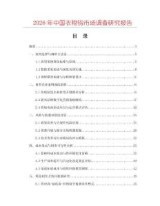 2026年中國衣物鉤市場調(diào)查研究報(bào)告