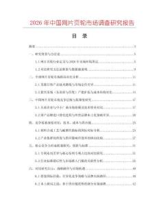 2026年中國網(wǎng)片頁輪市場調(diào)查研究報告