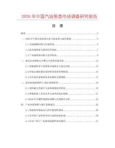 2026年中國汽油泵墊市場調查研究報告