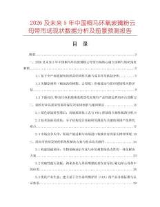 2026及未來5年中國桐馬環(huán)氧玻璃粉云母帶市場現(xiàn)狀數(shù)據(jù)分析及前景預(yù)測報(bào)告