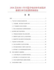 2026及未來5年中國(guó)手電時(shí)鐘市場(chǎng)現(xiàn)狀數(shù)據(jù)分析及前景預(yù)測(cè)報(bào)告