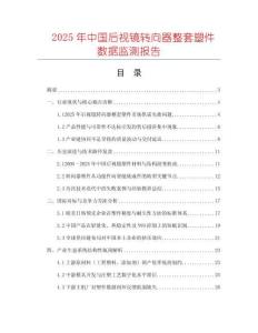 2025年中國后視鏡轉(zhuǎn)向器整套塑件數(shù)據(jù)監(jiān)測報告