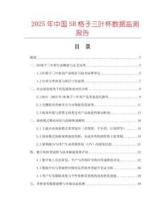 2025年中國(guó)SB格子三葉杯數(shù)據(jù)監(jiān)測(cè)報(bào)告